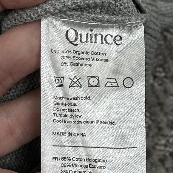 Quince Sweater Womens XS Gray Short Sleeve Dolman Crewneck Pullover Minimalist - Picture 4 of 6